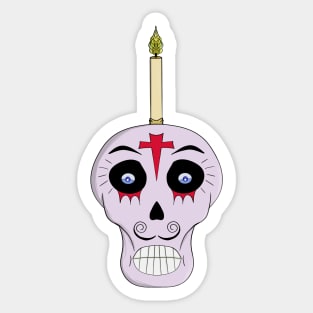 Skull Lamp Candle Sticker